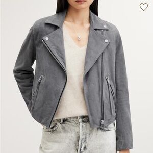 NWT All Saints Suede Dalby Biker Jacket Size US10/UK14